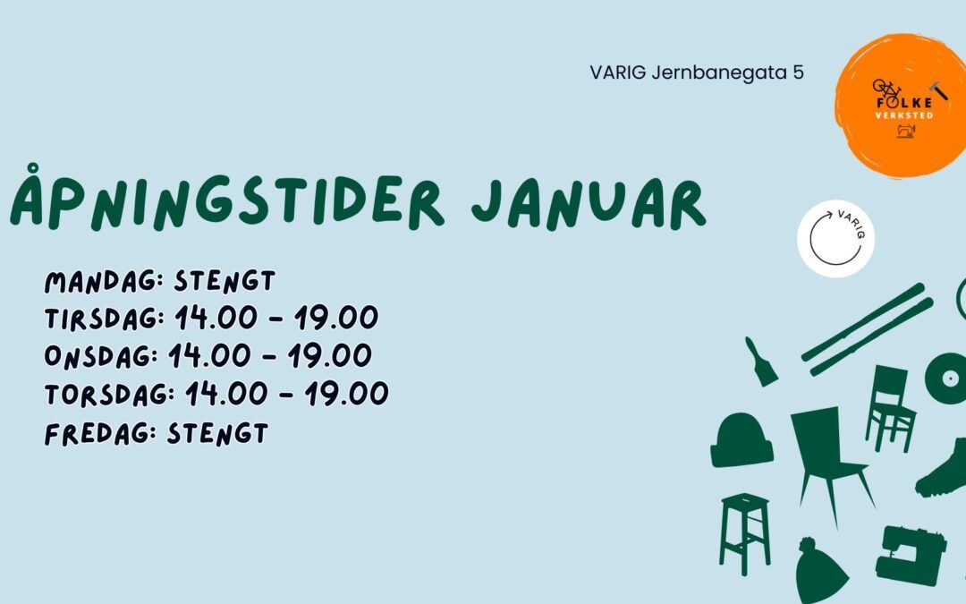 Åpningstider januar 2026