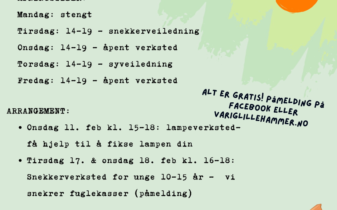 Hva skjer på Folkeverksted Lillehammer i februar?